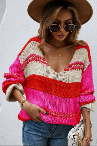 Carly Striped Knit Sweater