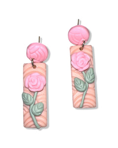 Rose Clay Earrings (Pink)