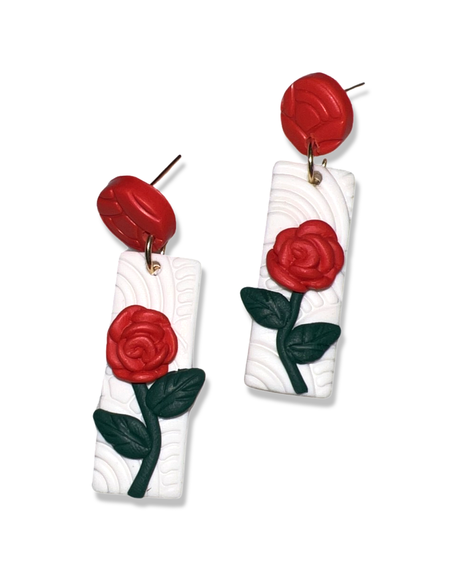 Rose Clay Earrings (Red)